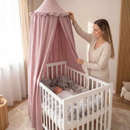 Maman ajuste voile lit bebe mauve mousseline
