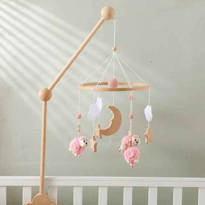 Mobile Lit Bébé Mouton Rose hauteur ajustable Nuits Sereines