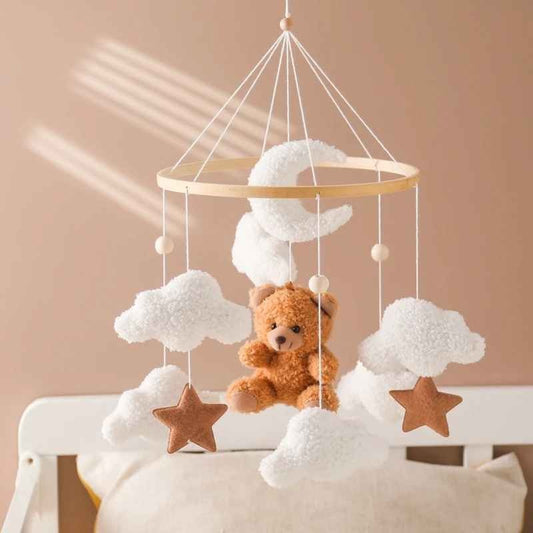 Mobile bébé doux décoratif pour chambre Ours Marron Éveil Douceur