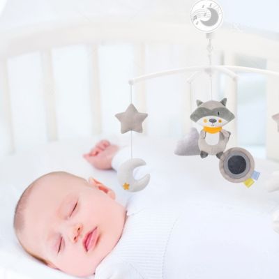 Mobile bébé doux léger apaisant Musical Apaisant Raton Laveur