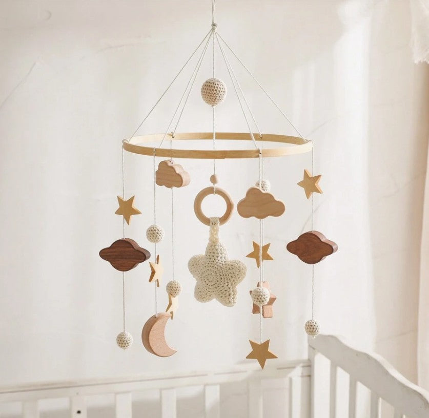 Mobile bebe doux naturel crochet Rêves et Étoiles