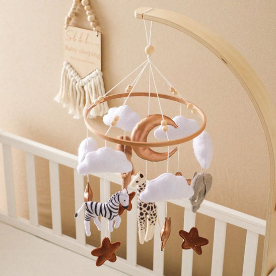 Mobile bébé doux rassurant pour sommeil bébé Savane Premium