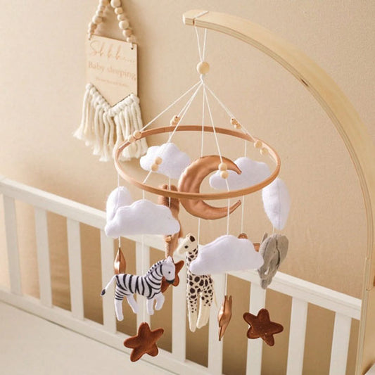Mobile bébé doux rassurant pour sommeil bébé Savane Premium