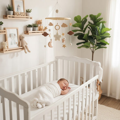 Mobile bebe en bois sommeil paisible Rêves et Étoiles