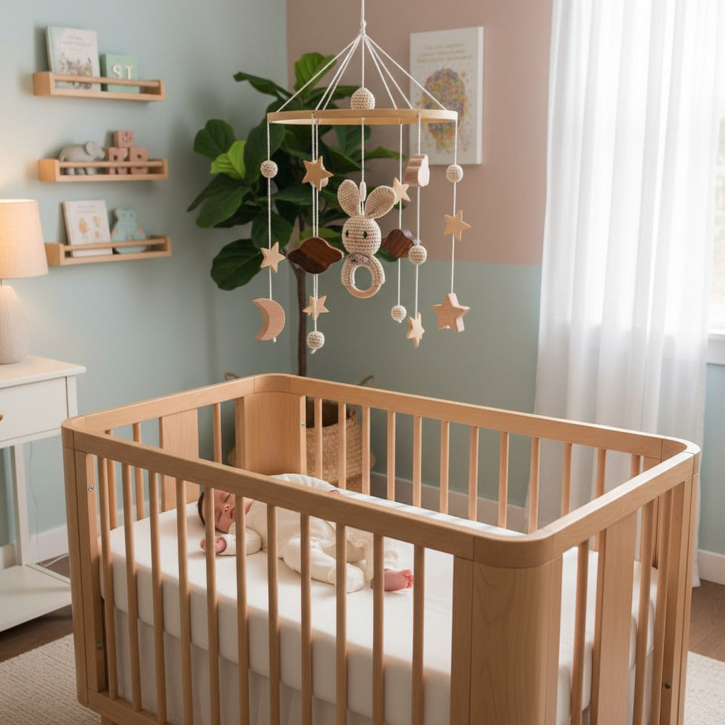 Mobile bébé lapin sommeil serein Éveil Artisanal