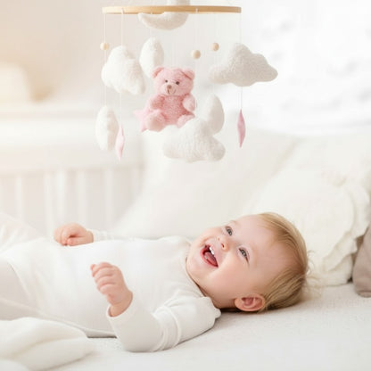 Mobile bébé musical doux chaleureux Ours Rose Berceuses