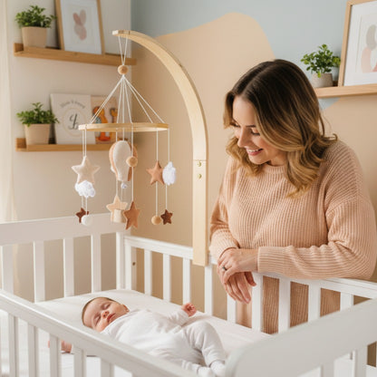 Mobile bebe sommeil paisible Montgolfière Artisanale