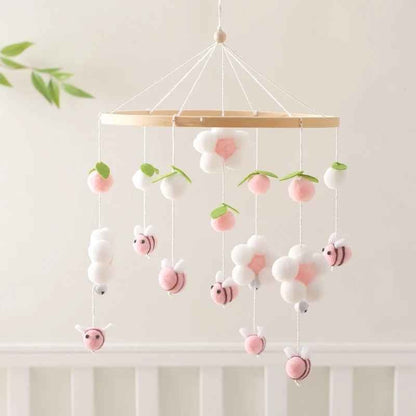 Mobile pour bébé en bois naturel couleur douce Eveil Douceur
