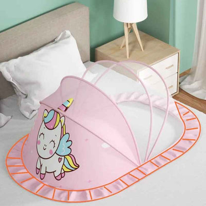 Moustiquaires lit bebe motif mignon Licorne Sommeil Paisible