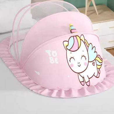 Moustiquaires lit bebe rose Licorne Sommeil Paisible
