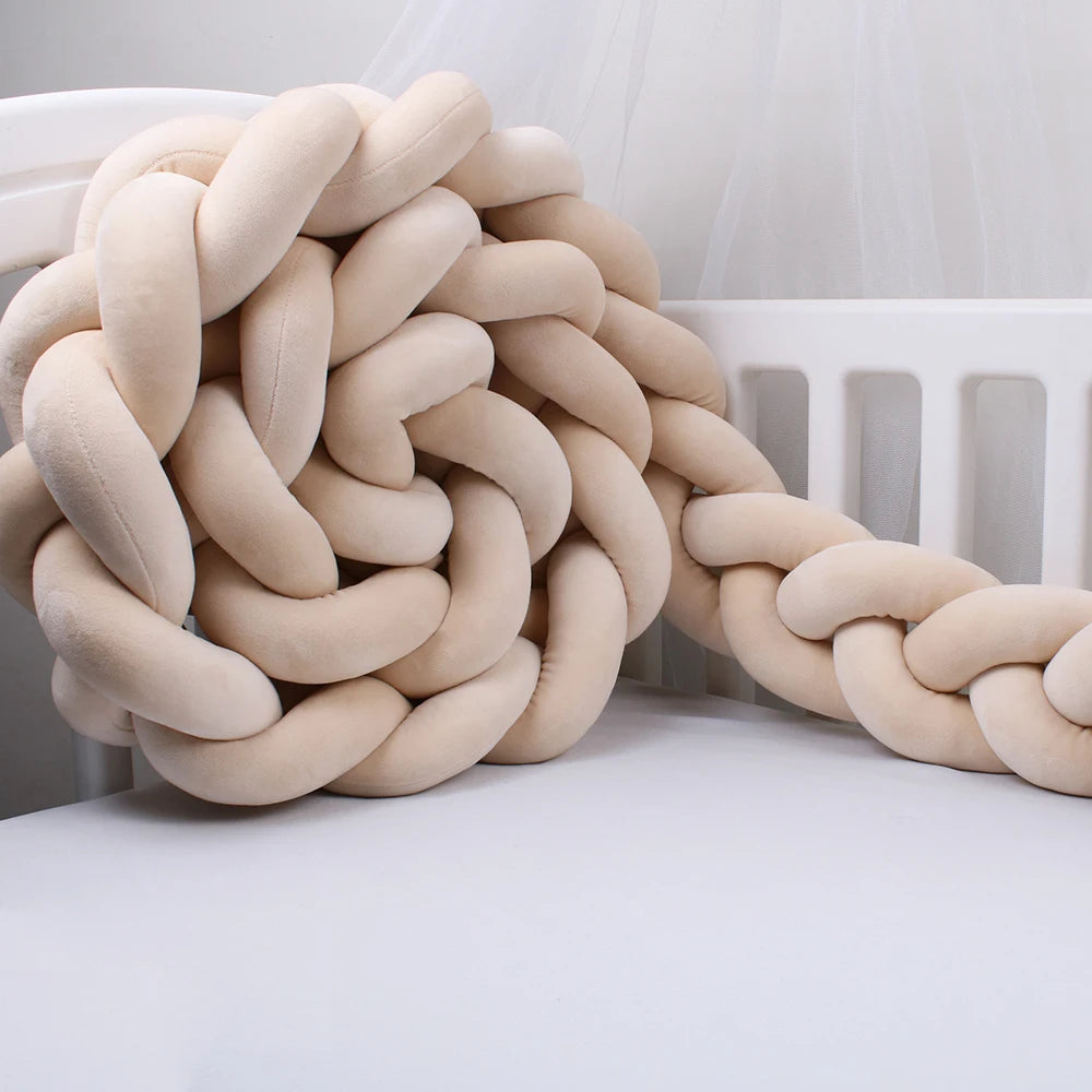Natte de lit Beige dans berceau Tresse de Protection Bébé