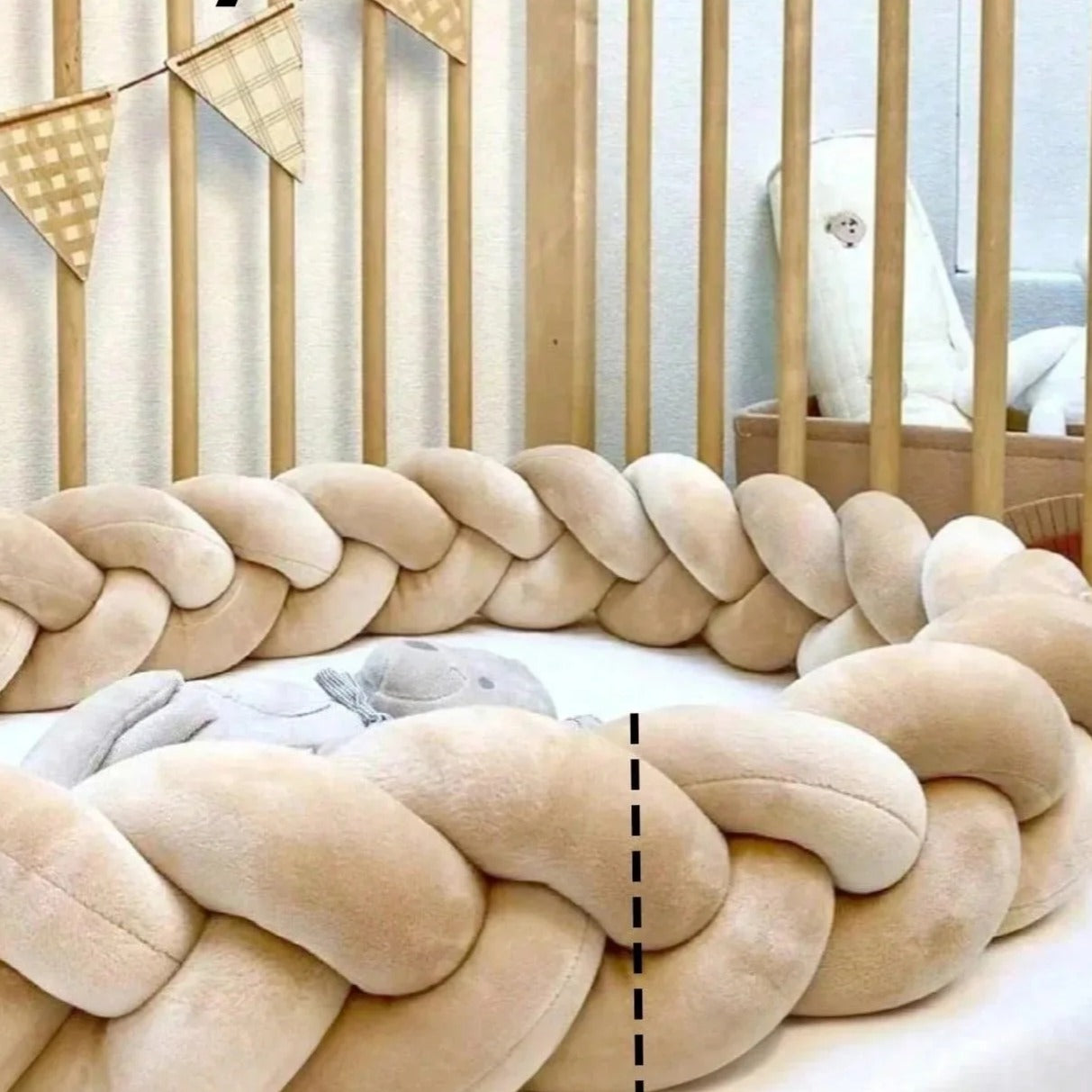 Natte de lit Beige douce Tresse de Protection Bébé