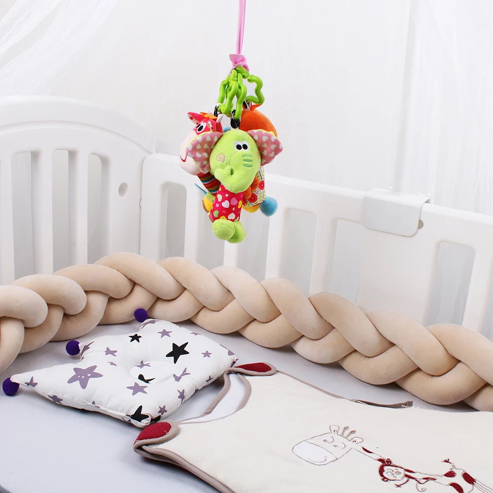 Natte de lit Beige fait tour berceau Tresse de Protection Bébé
