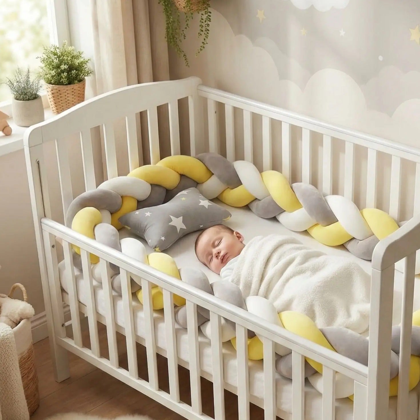Natte de lit dans berceau sommeil serein Coton Tressé Respirant