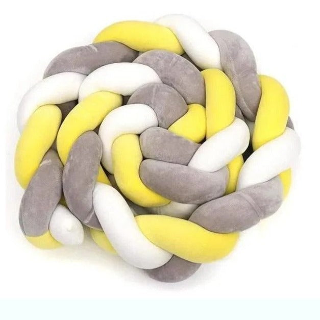 Natte de lit jaune blanc gris Coton Tressé Respirant
