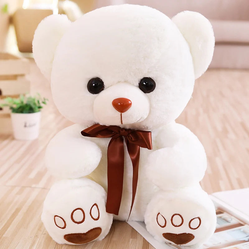 Ours en peluche assit en coton blanc Doudou Apaisant