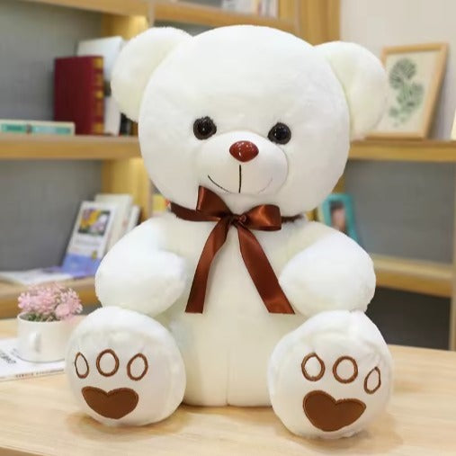Ours en peluche assit en coton blanc rassurant Doudou Apaisant