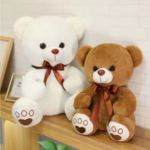 Ours en peluche assit en coton marron beige Doudou