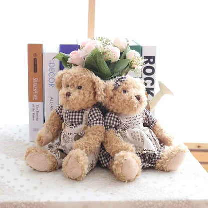 Ours en peluche beige carreaux DuoTendre