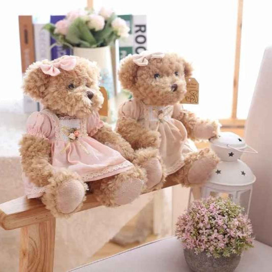 Ours en peluche jumelles rose DuoTendre