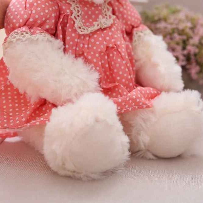 Ours en peluche robe rose détails DuoTendre