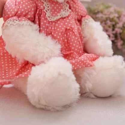 Ours en peluche robe rose détails DuoTendre