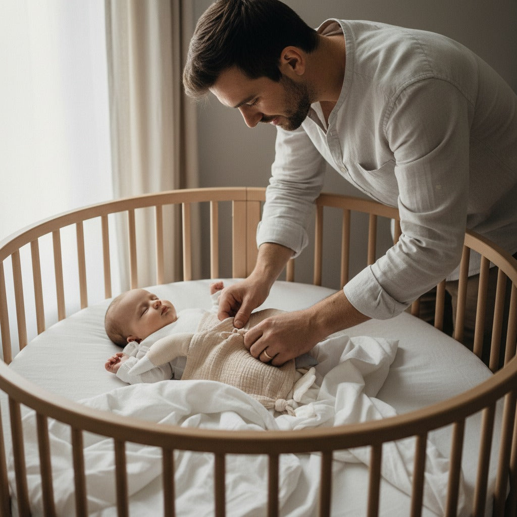 Papa ajuste doudou beige canard mousseline