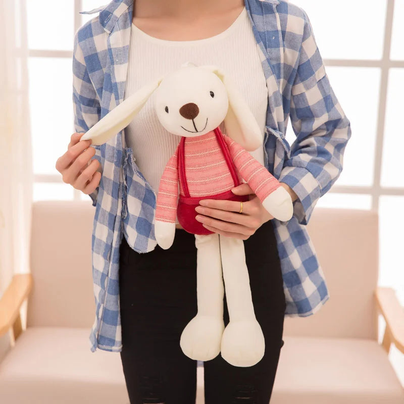 Peluche Lapin douce rouge avec longues oreilles Doudou Câlins