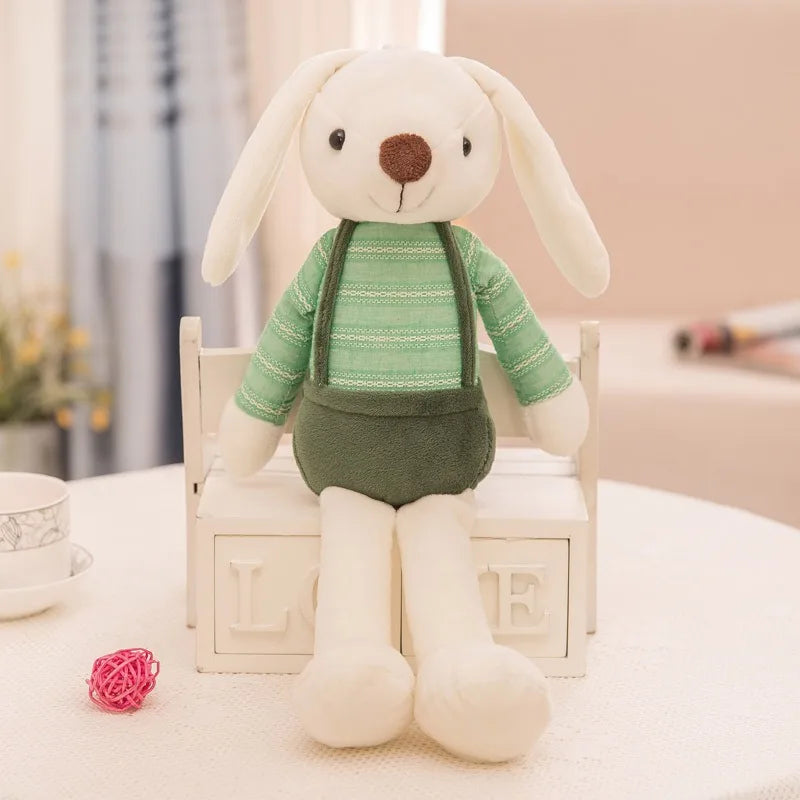 Peluche Lapin vert avec longues oreilles Doudou Câlins