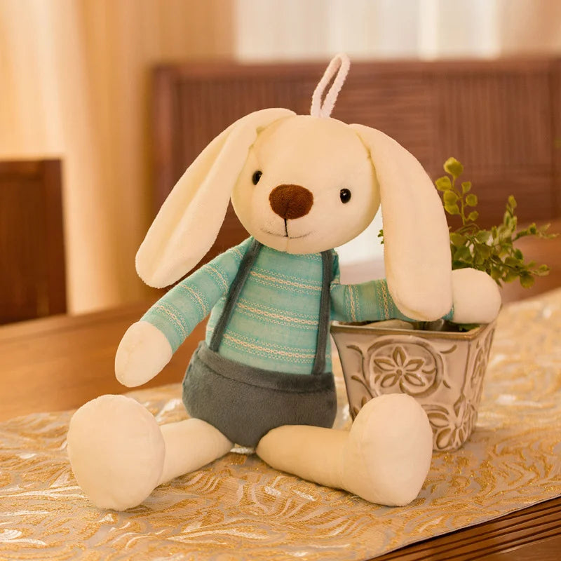 Peluche Lapin vert pastel avec longues oreilles Doudou Câlins