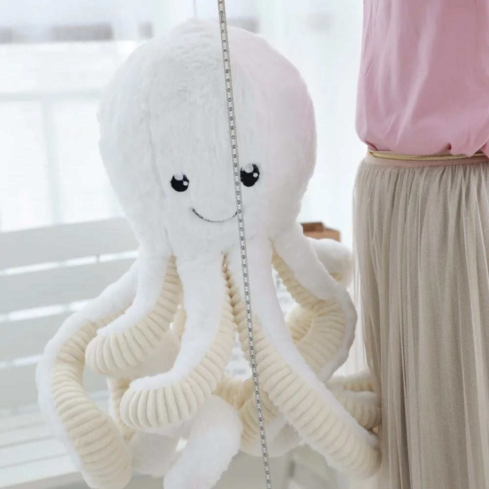 Peluche Pieuvre blanche douce Doudou Coton