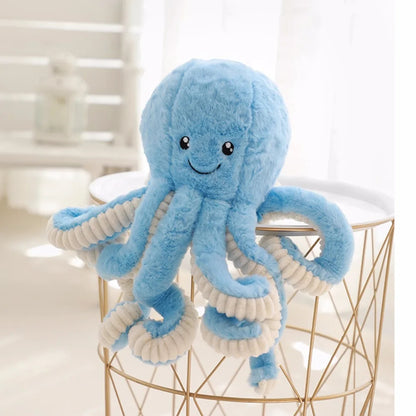 Peluche Pieuvre bleue douce Doudou Coton