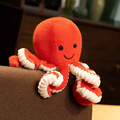 Peluche Pieuvre compacte Doudou apaisant Orange