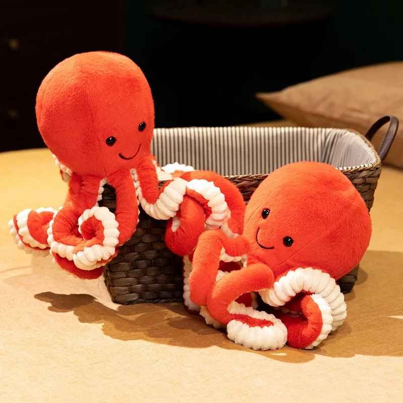 Peluche Pieuvre en coton Doudou apaisant Orange