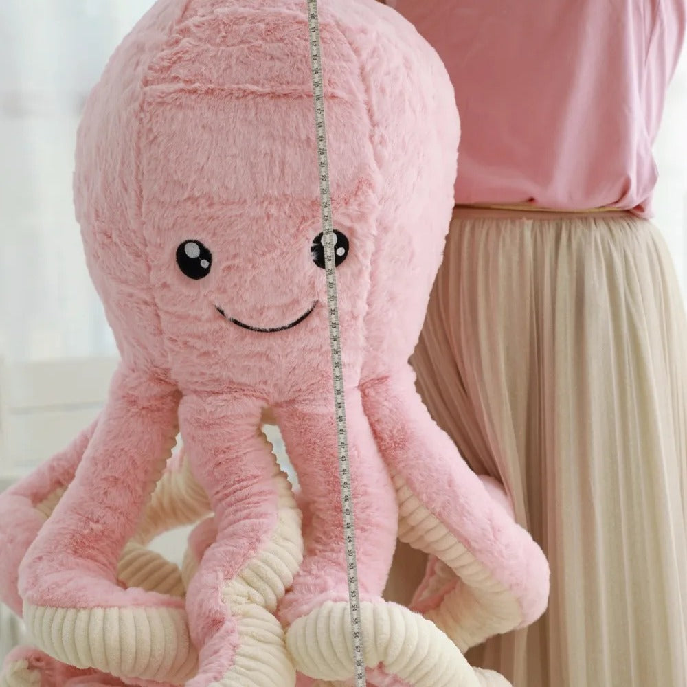 Peluche Pieuvre rose douce mignonne Doudou Coton