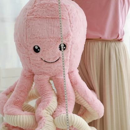 Peluche Pieuvre rose douce mignonne Doudou Coton