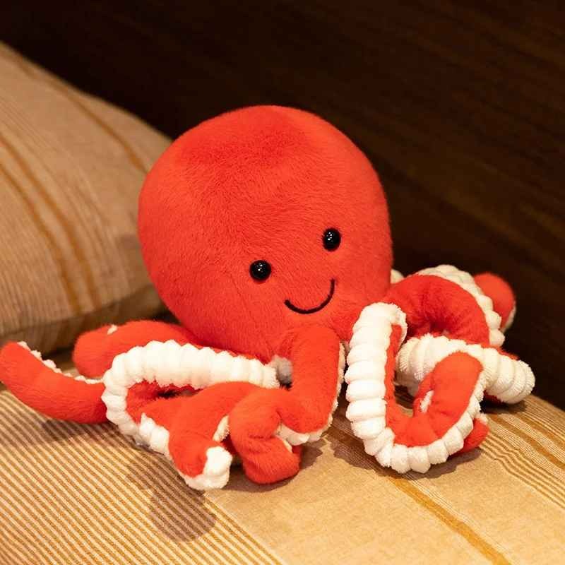 Peluche Pieuvre souriante Doudou apaisant Orange