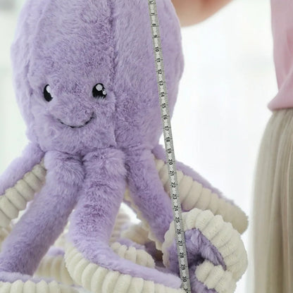 Peluche Pieuvre violet souriant Doudou Coton