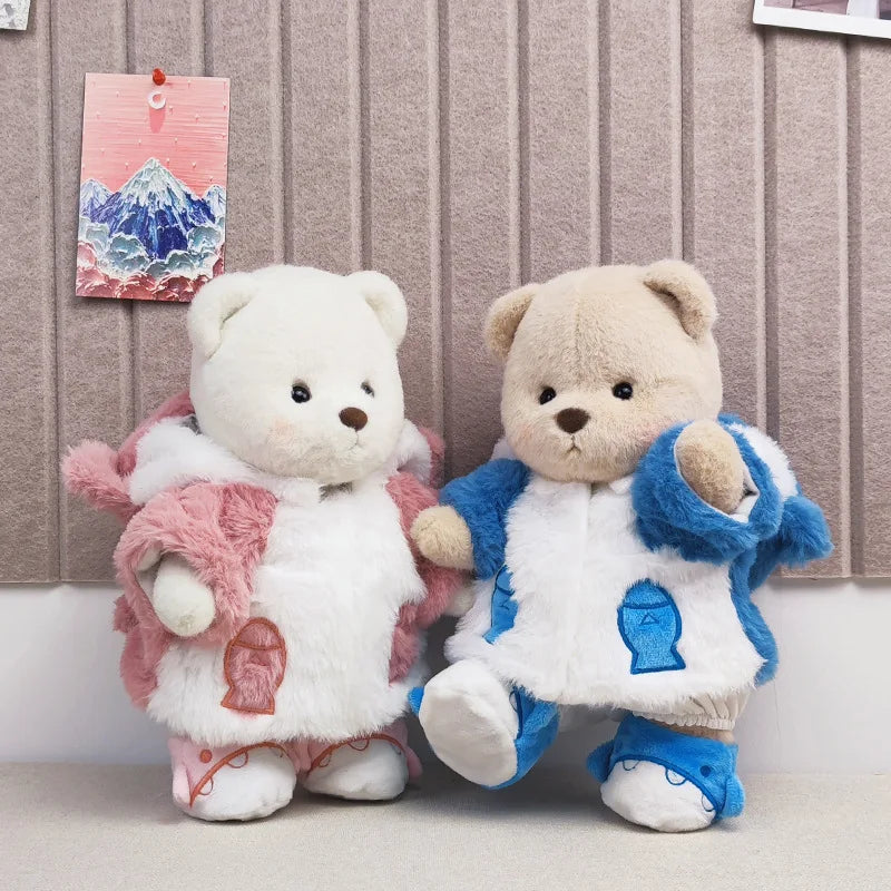 Peluche douce amusante bleue rose Ourson Sharky