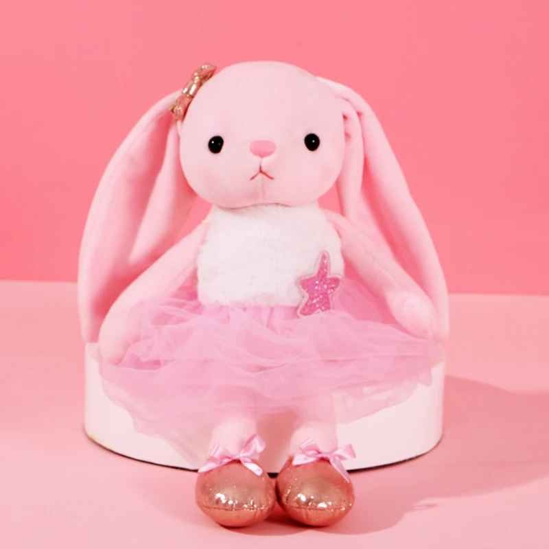 Peluche lapin rose douce en coton Ballerine Apaisante