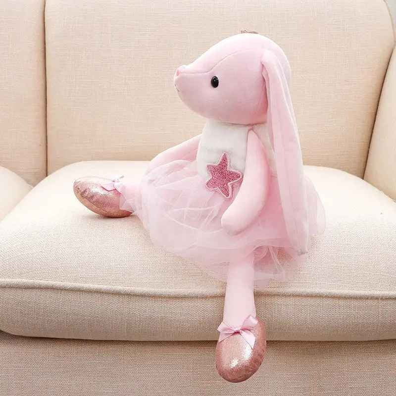 Peluche lapin rose en coton Ballerine Apaisante