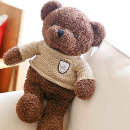 Peluche ours Bruno en pull charmante Doudou Apaisant