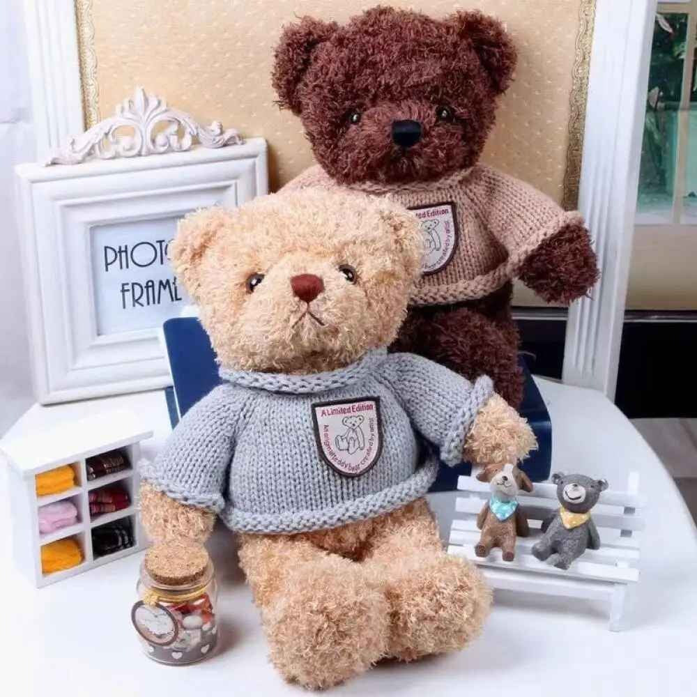 Peluche ours Bruno en pull doux apaisant Doudou Apaisant