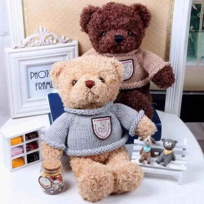 Peluche ours Bruno en pull doux apaisant Doudou Apaisant