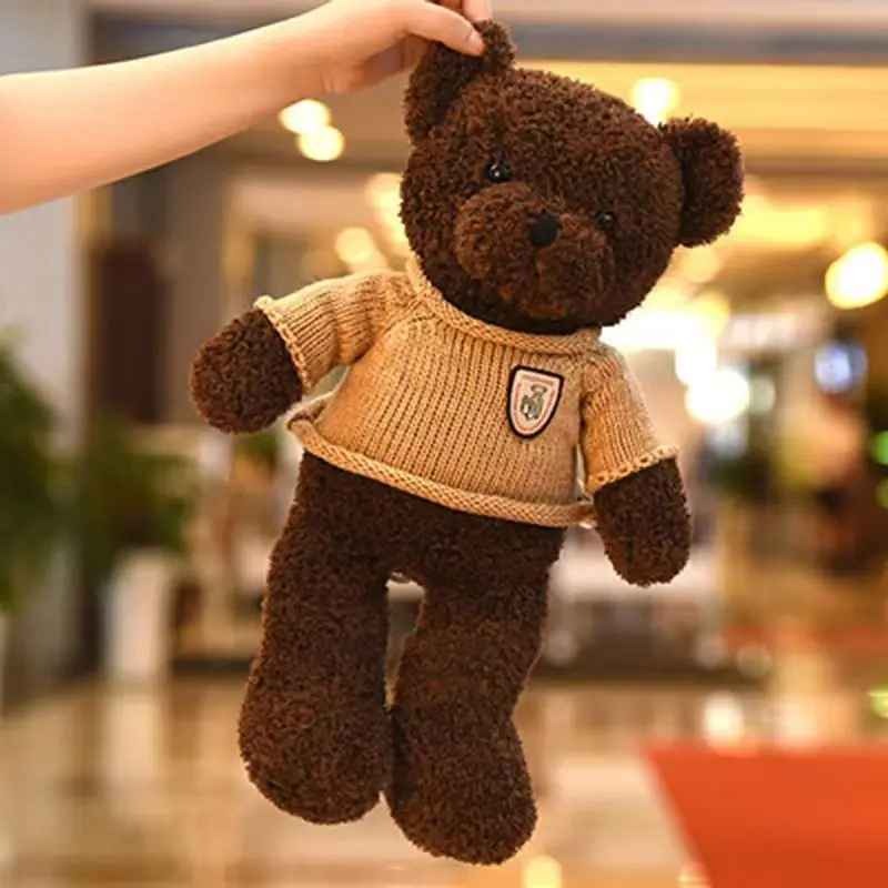 Peluche ours Bruno en pull doux mignon Doudou Apaisant