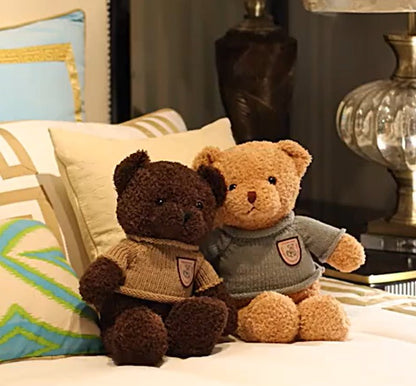 Peluche ours Bruno en pull doux réconfortant Doudou Apaisant