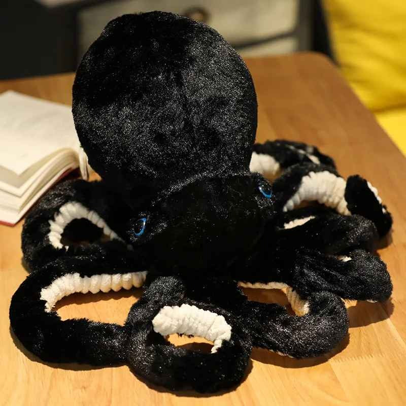 Peluche pieuvre douce noir Doudou Apaisant