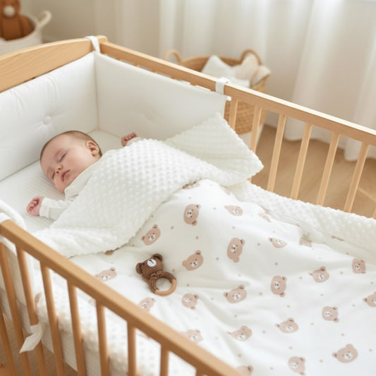 Plaid pour bebe sommeil serein motifs ours Gros Calin