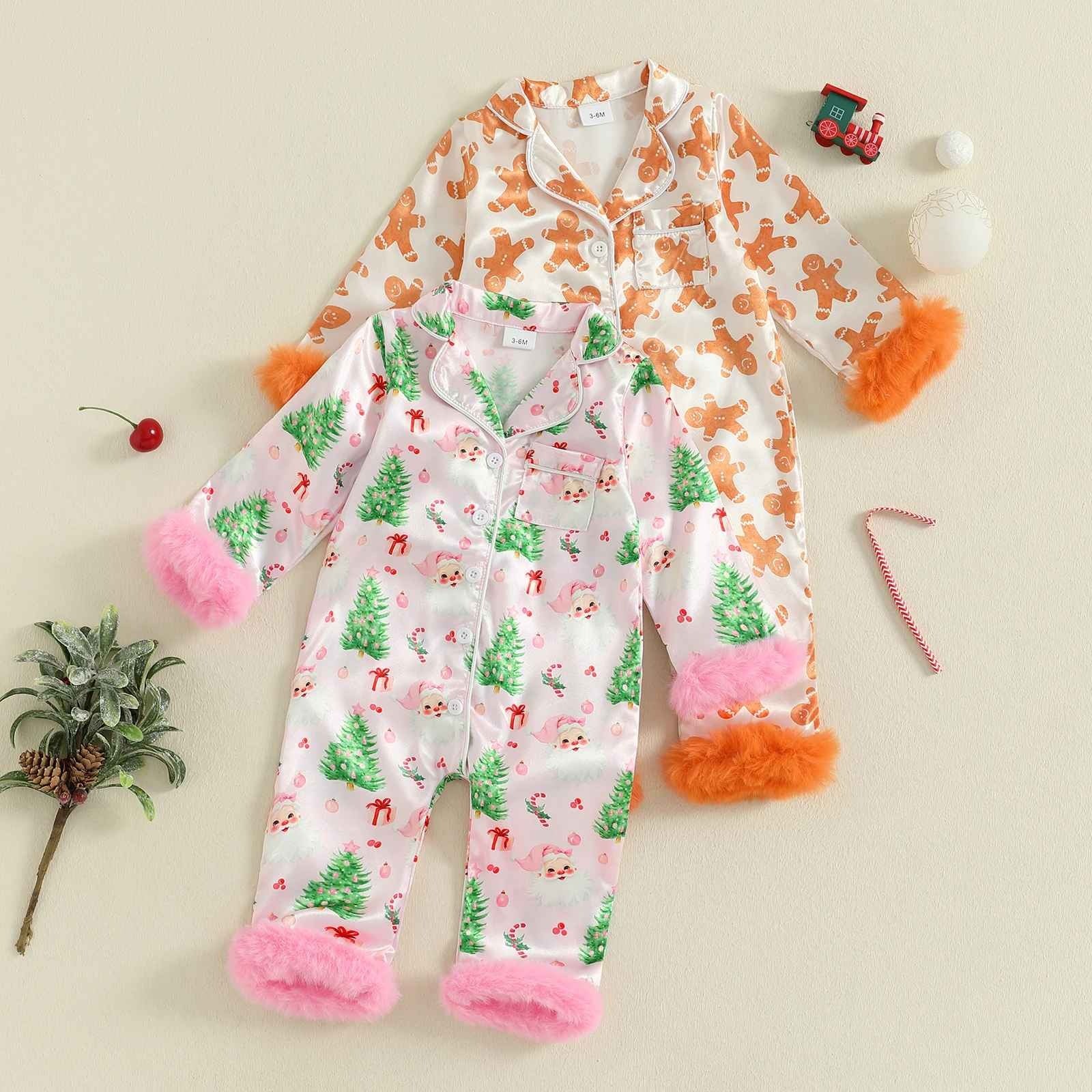 Pyjama Noel Bebe doux rose orange SatinDoux