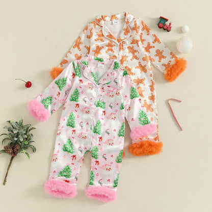 Pyjama Noel Bebe doux rose orange SatinDoux